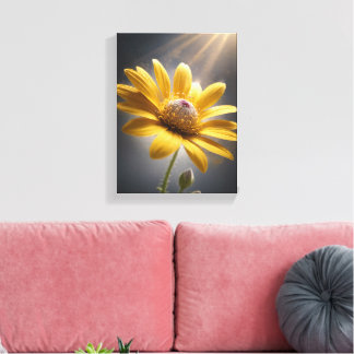 Gouden Bloei – Gele Bloem Macro Fotografie Kunst Canvas Afdruk
