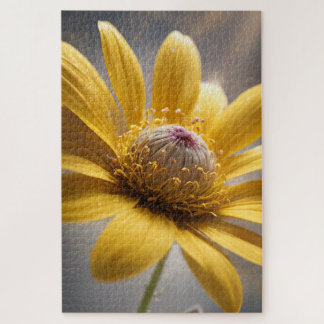 Gouden Bloei – Gele Bloem Macro Fotografie Kunst Legpuzzel