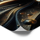 Gouden bloei in de diepten van de schemering poster (Hoek)