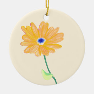 Gouden Bloei Keramisch Ornament