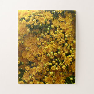 Gouden Bloeiende Muur   Gele Chrysanthemum Legpuzzel