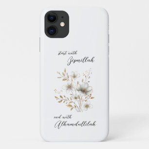 Gouden Bloem Bismillah Alhamdulliah iPhone 11 Hoesje