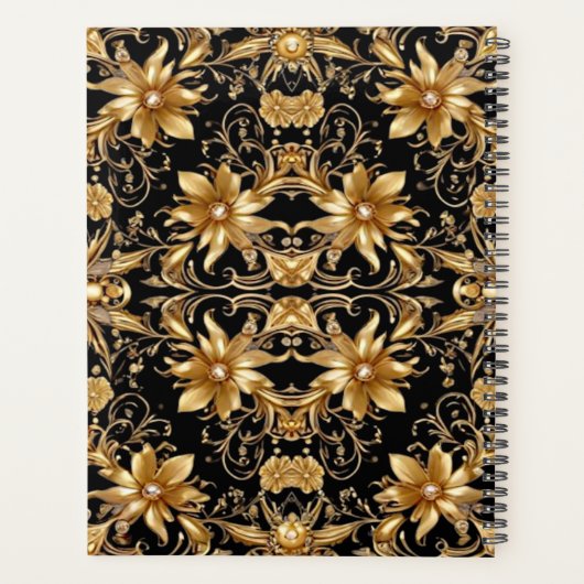 Gouden Bloem Bruiloftsplanner Planner (Achterkant)