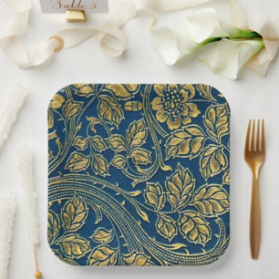 Gouden Bloem Elegantie Papieren Bord