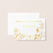 gouden bloem huwelijksuitnodiging folie kaarten (Voorkant met envelop)