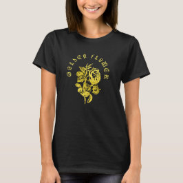 Gouden Bloem – Luxe Ontwerp in Borduurwerkstijl T-shirt