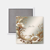 Gouden Bloem Magneet (Voorkant / Achterkant)