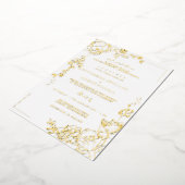 Gouden Bloem Moderne Moslim Bruiloft Nikah Folie Uitnodiging (Gedraaid)