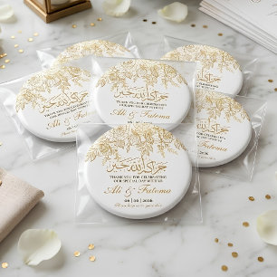 gouden bloem nikah moslim bruiloft jazakumullah magneet