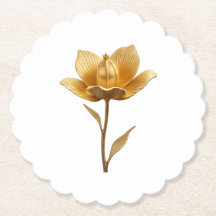 Gouden Bloem Papieren Onderzetter