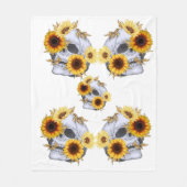 GOUDEN BLOEM SCHEDEL FLEECE DEKEN (Voorkant)