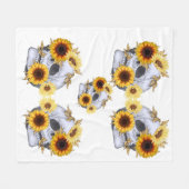 GOUDEN BLOEM SCHEDEL FLEECE DEKEN (Voorkant (Horizontaal))