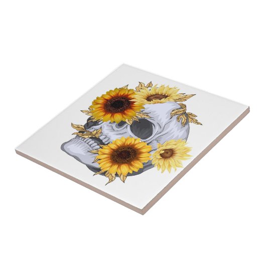 GOUDEN BLOEM SCHEDEL TEGELTJE (Zijkant)