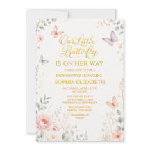 Gouden Bloem Vlinder Baby Shower