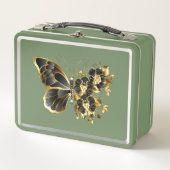 Gouden Bloem Vlinder met Zwarte Orchidee (Voorkant)