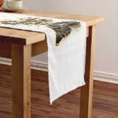 Gouden Bloem Vlinder met Zwarte Orchidee Lange Tafelloper (Voorbeeld)