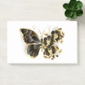 Gouden Bloem Vlinder met Zwarte Orchidee Post-it® Notes (Kantoor)