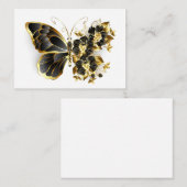 Gouden Bloem Vlinder met Zwarte Orchidee Visitekaartje (Voorkant / Achterkant)