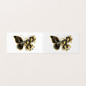 Gouden Bloem Vlinder met Zwarte Orchidee Visitekaartjes (Buitenkant ongevouwen)