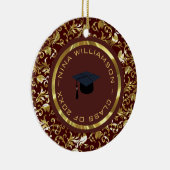 Gouden bloemdamast en Pet Keramisch Ornament (Rechts)