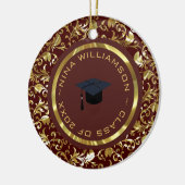 Gouden bloemdamast en Pet Keramisch Ornament (Links)