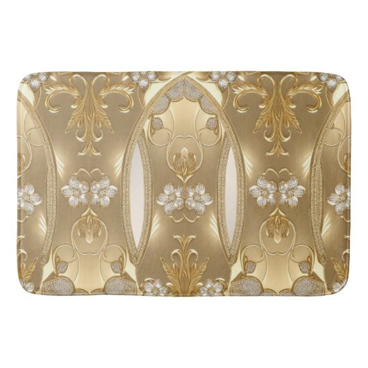Gouden  Bloemen Badmat (Voorkant)