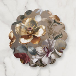 Gouden bloemen bedankjes labels