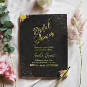 Gouden Bloemen Bruids Douche Uitnodigingen