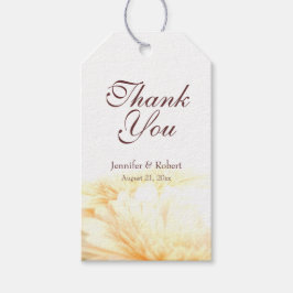 Gouden Bloemen Bruiloft Dank u Cadeaulabel