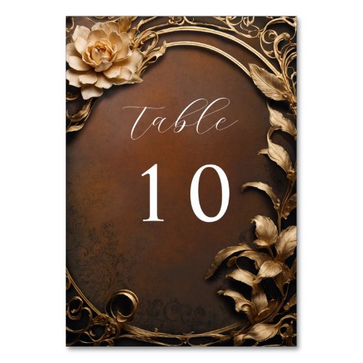 gouden bloemen bruiloft kaart (Voorkant)