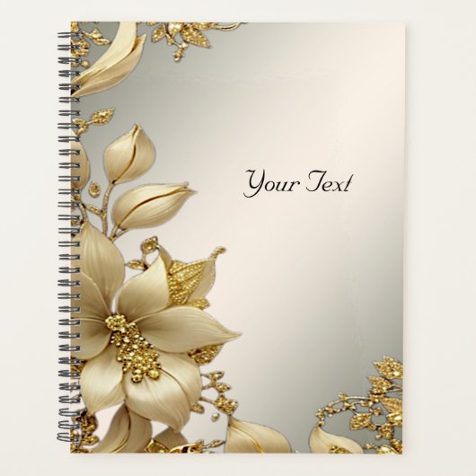 Gouden Bloemen Bruiloft Planner (Voorkant)