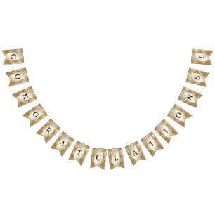 Gouden  Bloemen Bunting Flag Vlaggetjes