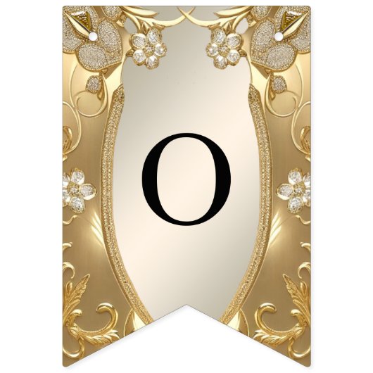 Gouden  Bloemen Bunting Flag Vlaggetjes (Tweede vlag)