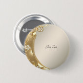 Gouden Bloemen Button (Voorkant /achterkant)