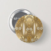 Gouden  Bloemen Button (Voorkant /achterkant)