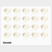  gouden bloemen Damask Elegant Script Wedding Hart Sticker (Vel)