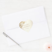  gouden bloemen Damask Elegant Script Wedding Hart Sticker (Envelop)