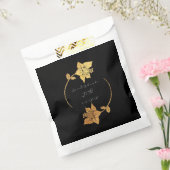 Gouden bloemen Dank u Initialen liefde en Bedankt Bedankzakje (Gezegeld)