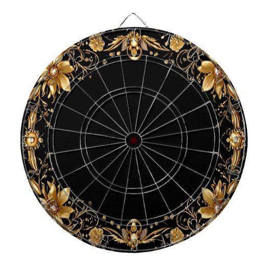Gouden Bloemen Dartboard Dartbord (Voorkant)