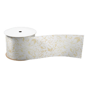 Gouden Bloemen Elegante Witte Zachte Vervaagde Blo Lint