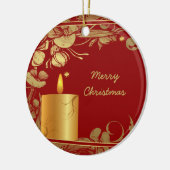 Gouden bloemen en kaars kerst ornament (Links)