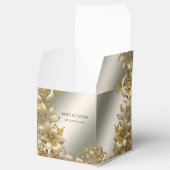 Gouden Bloemen Favor Box Bedankdoosjes (Geopend)