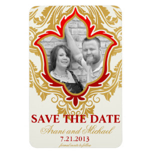 Gouden Bloemen Foto Save the Date Magnets Magneet