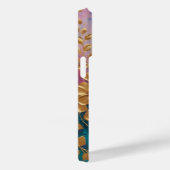 Gouden Bloemen Geschilderd Op Roze Lila Turquoise Case-Mate iPhone Case (Achterkant / Rechts)