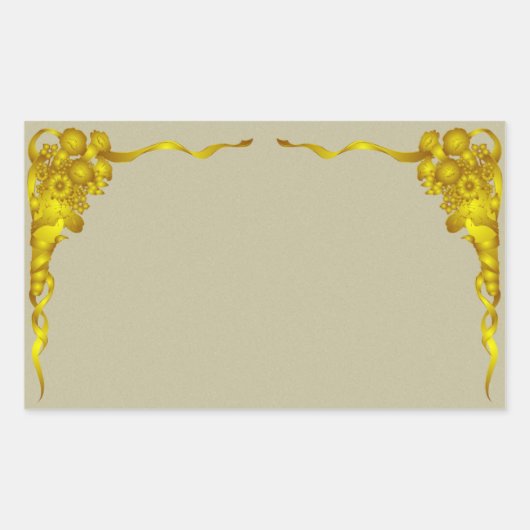  Gouden Bloemen Grenslabel Sticker (Voorkant)