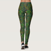 Gouden Bloemen - Groen Leggings (Achterkant)