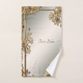 Gouden  Bloemen Handdoek Set (Handdoek)