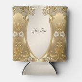 Gouden Bloemen Koelbox Blikjeskoeler (Voorkant)