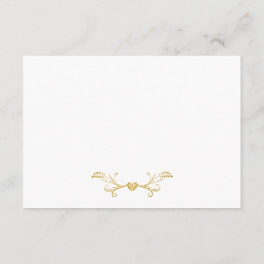 Gouden bloemen lijst bruiloft details insert kaart (Achterkant)