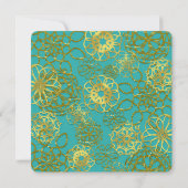 Gouden Bloemen Mandala's Trouwfeest Kaart (Achterkant)